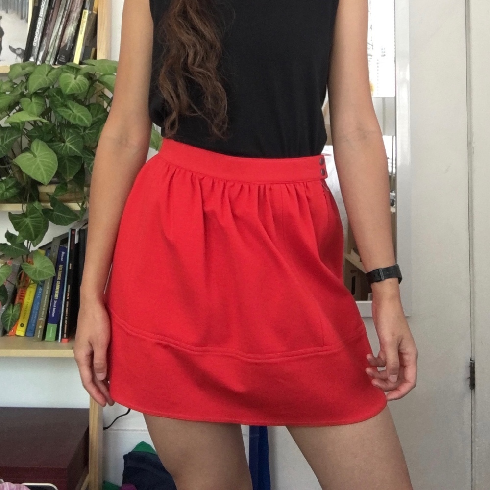 Red mini skirt